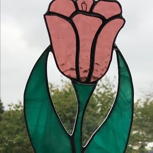 Handcrafted stained glass flower